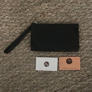 MONSAC - from NEW YORK NY- BLACK LEATHER CLUTCH